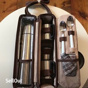 Picnic At Ascot Travel Coffee Tote with Service for 2